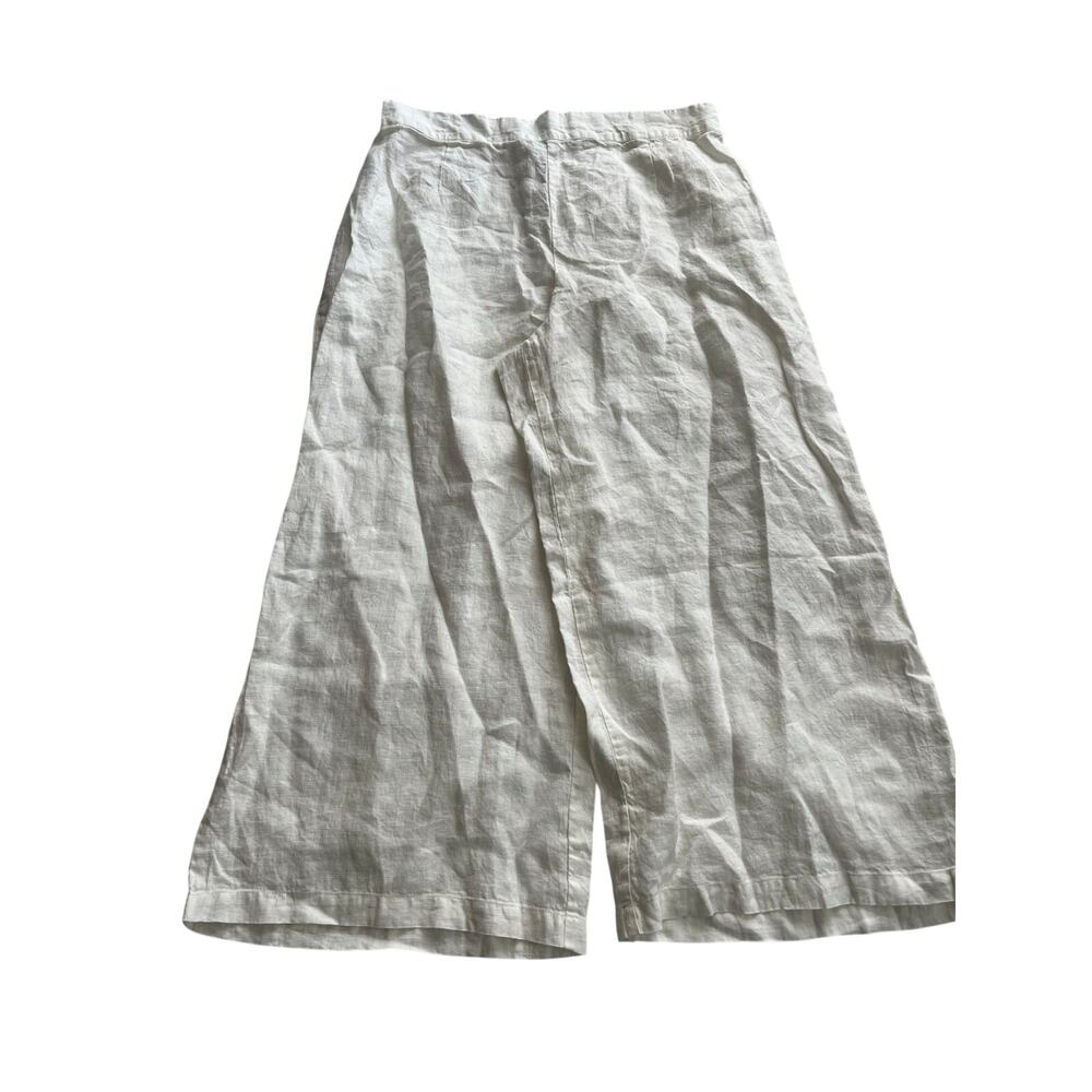 Flax wide leg linen pants white medium (fits like large) boho Lagenlook